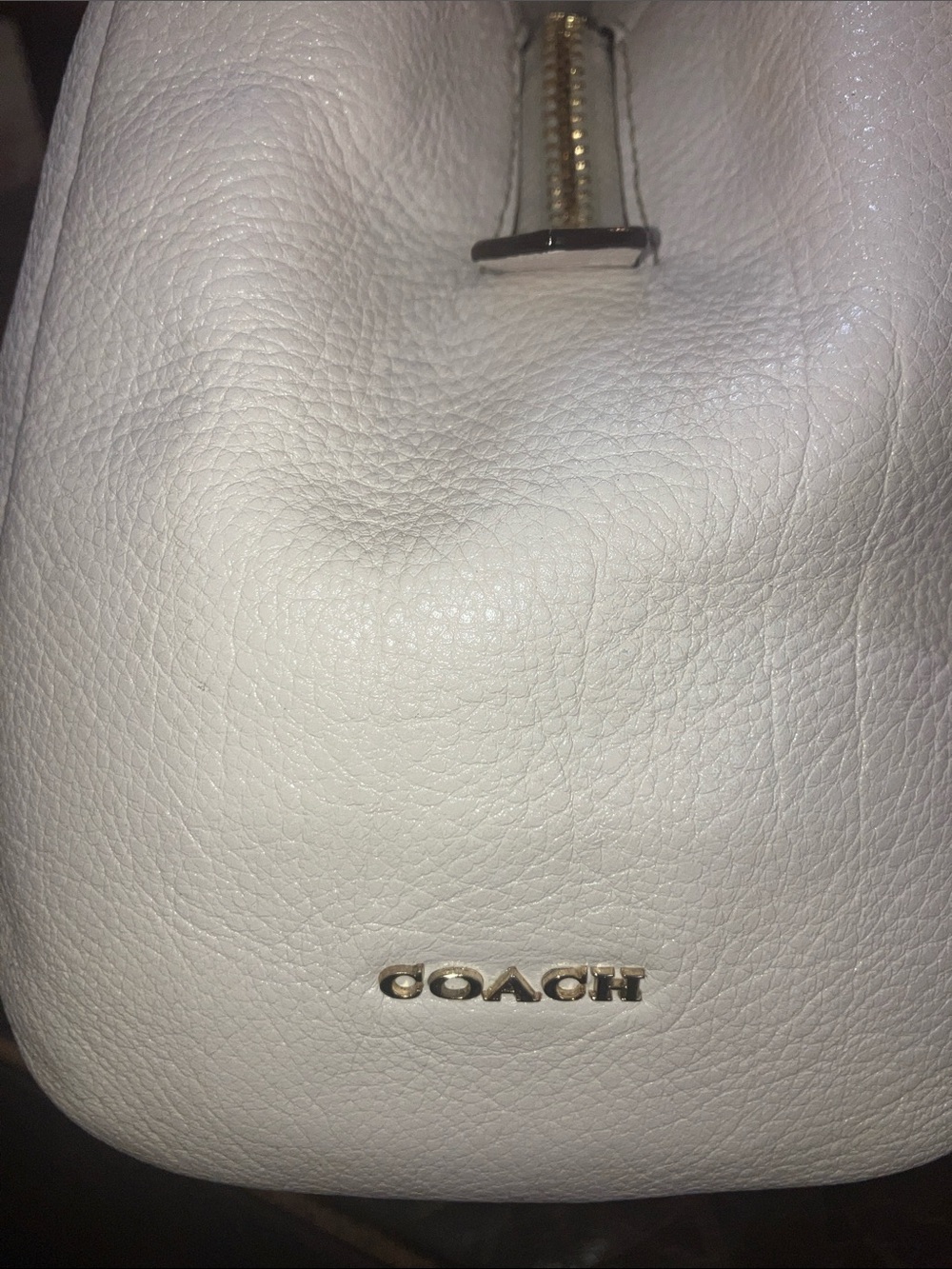 Coach White Leather Shoulder Bag with Pink Scarf Accent - Picture 3 of 16
